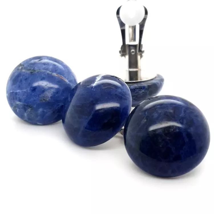 Les Trésors De Lily Clips Créateur 'Mineralia' Bleu Sodalite 20 Mm [P5611]