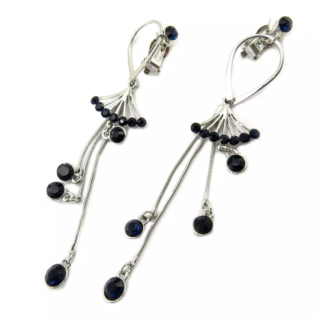 les trésors de lily Clips Créateur 'Scarlett' marine argenté 100x22 mm [P4635]
