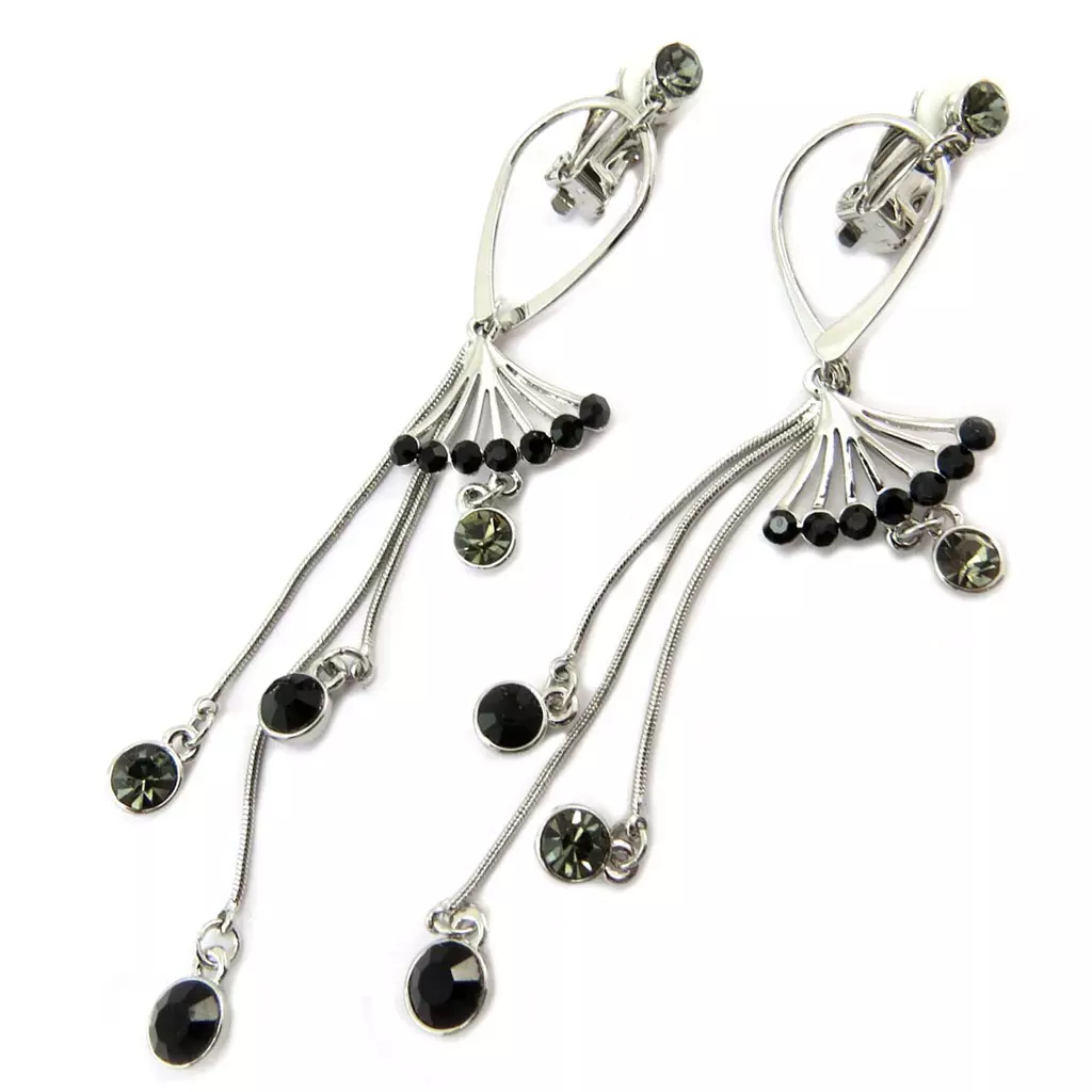 les trésors de lily Clips Créateur 'Scarlett' noir argenté 100x22 mm [P4638]