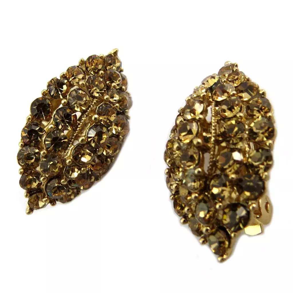 les trésors de lily Clips Créateur 'Sissi' ambre doré 30x18 mm [P4641]