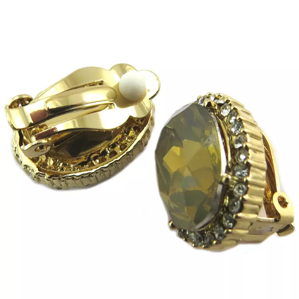 Les Trésors De Lily Clips Créateur 'Sissi' Beige Doré 20x15 Mm [P4950]
