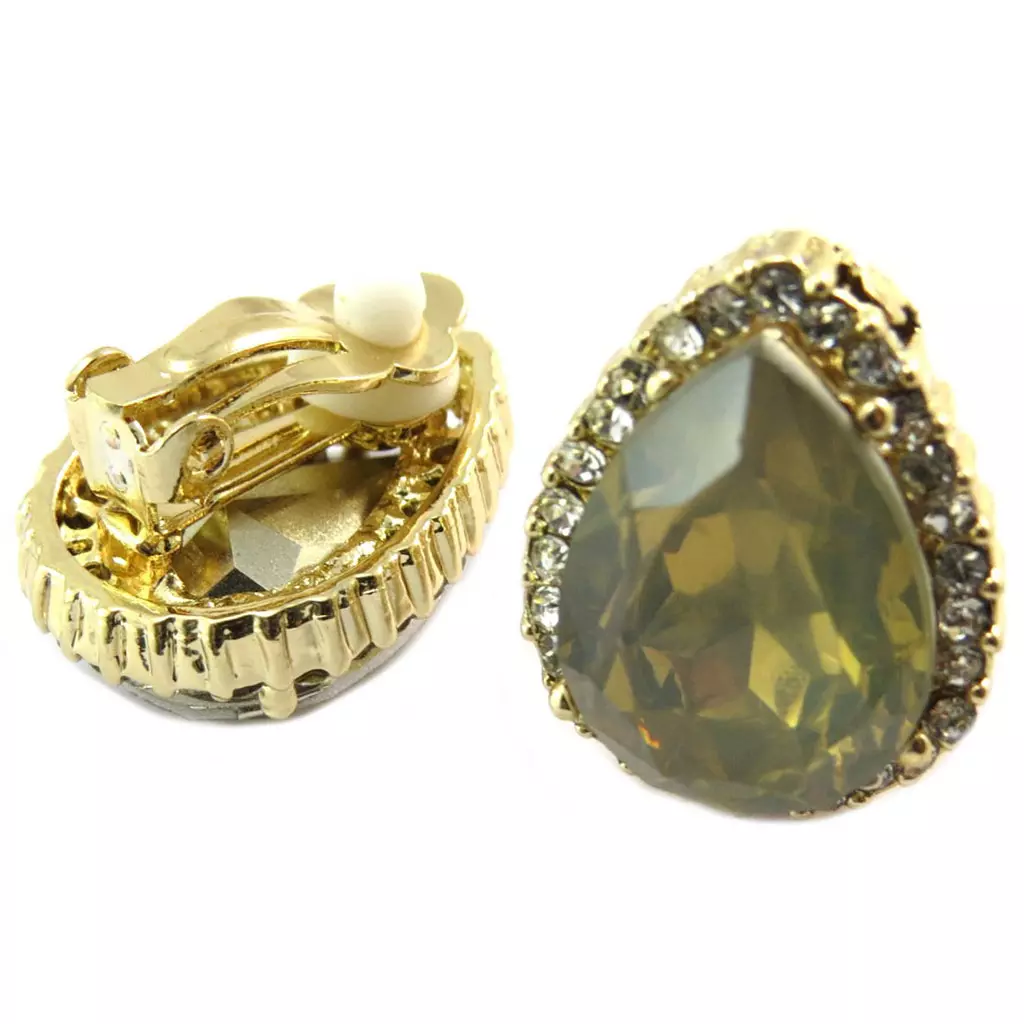 Les Trésors De Lily Clips Créateur 'Sissi' Beige Doré 20x16 Mm [P4736]