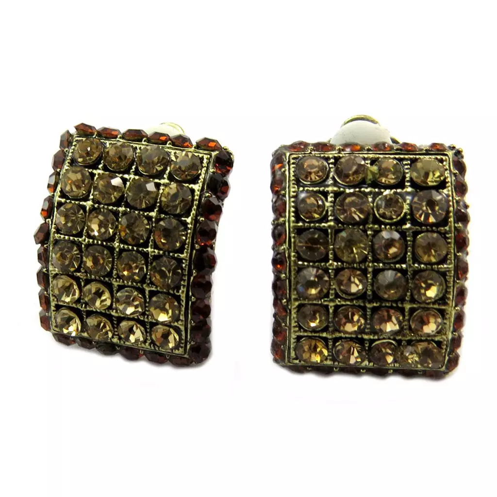les trésors de lily Clips Créateur 'Sissi' beige marron doré 25x20 mm [P4705]