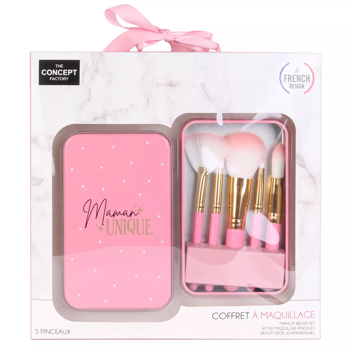 Les Trésors De Lily Coffret 5 Pinceaux De Maquillage 'Maman Unique' 15x9x3 Cm [A1780]