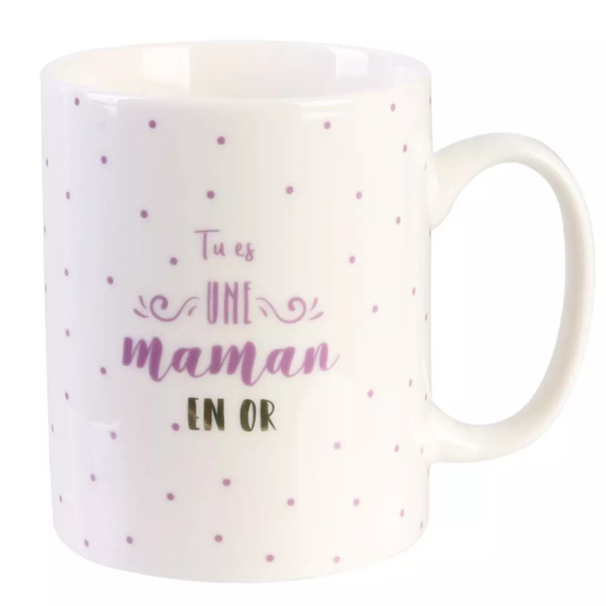 Les Trésors De Lily Coffret Mug Céramique Et Carnet 'Tu Es Une Maman En Or' Blanc Rose Violet 95x7 Cm (30 Cl) [Q7733]