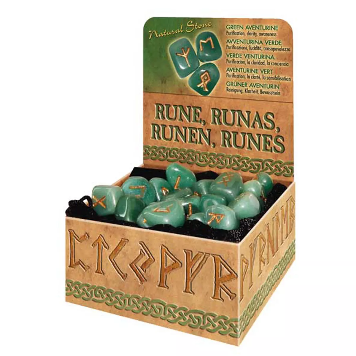 les trésors de lily Coffret 'Runes' aventurine (purification clarté sensibilisation) [R0598]