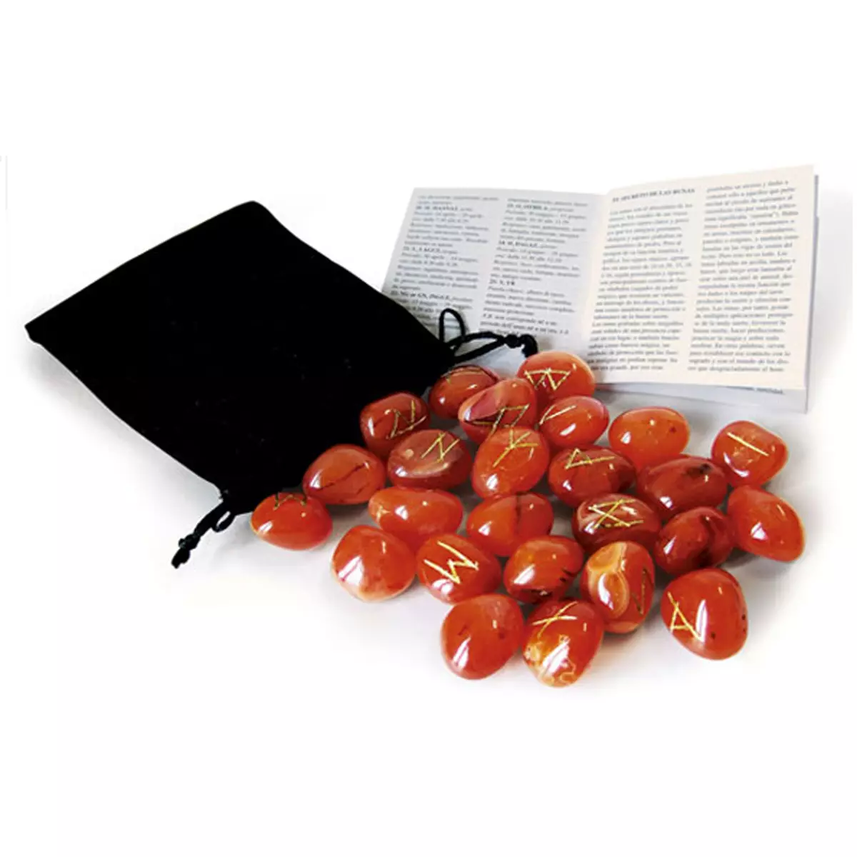 les trésors de lily Coffret 'Runes' cornaline rouge (énergie courage loyauté) [Q9796]