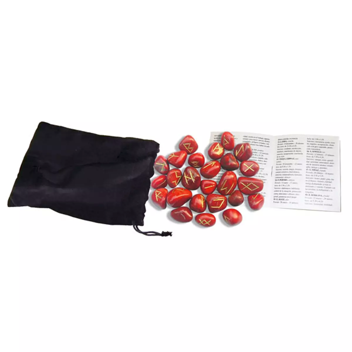 les trésors de lily Coffret 'Runes' jaspe rouge (sérénité calme confiance en soi) [R0599]