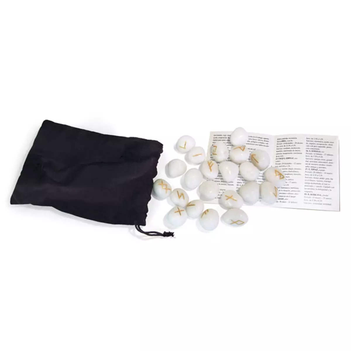 les trésors de lily Coffret 'Runes' onyx blanc (concentration créativité méditation) [R0600]