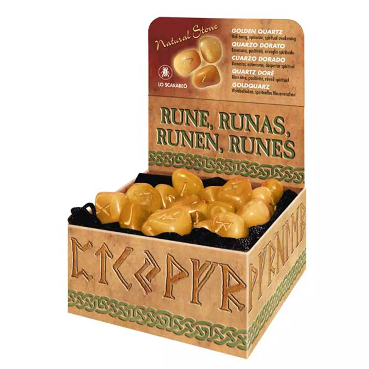 les trésors de lily Coffret 'Runes' quartz doré (bien être positivité réveil spirituel) [R0601]