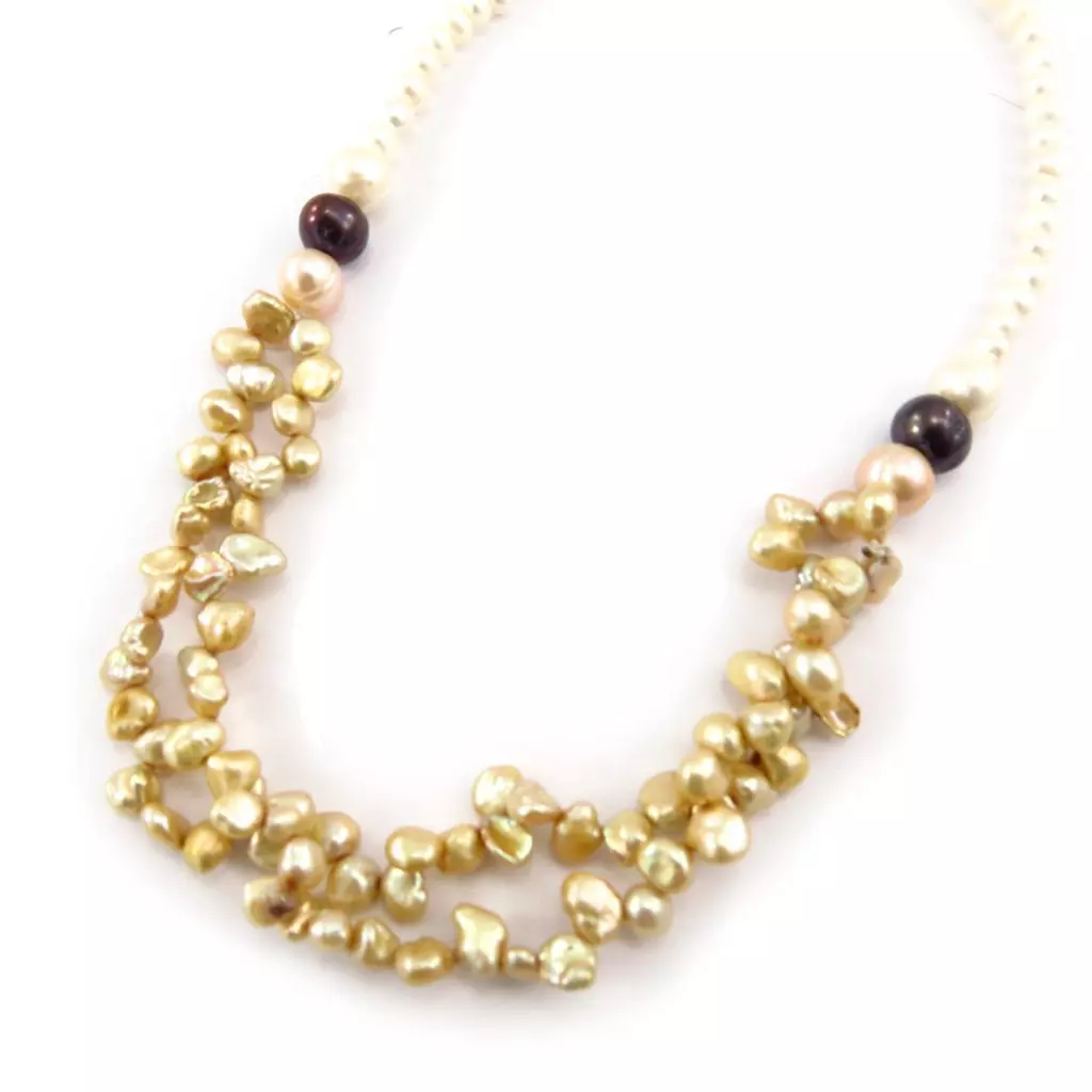 Les Trésors De Lily Collier 'Beauté BIWA' Beige Doré Ivoire [K1002]