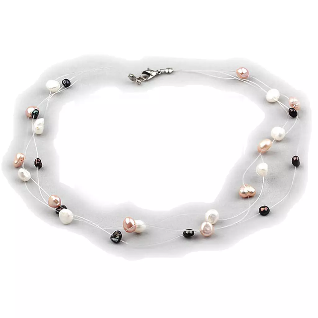 Les Trésors De Lily Collier 'Brume Biwa' Rose Gris Blanc Nacré [K1154]