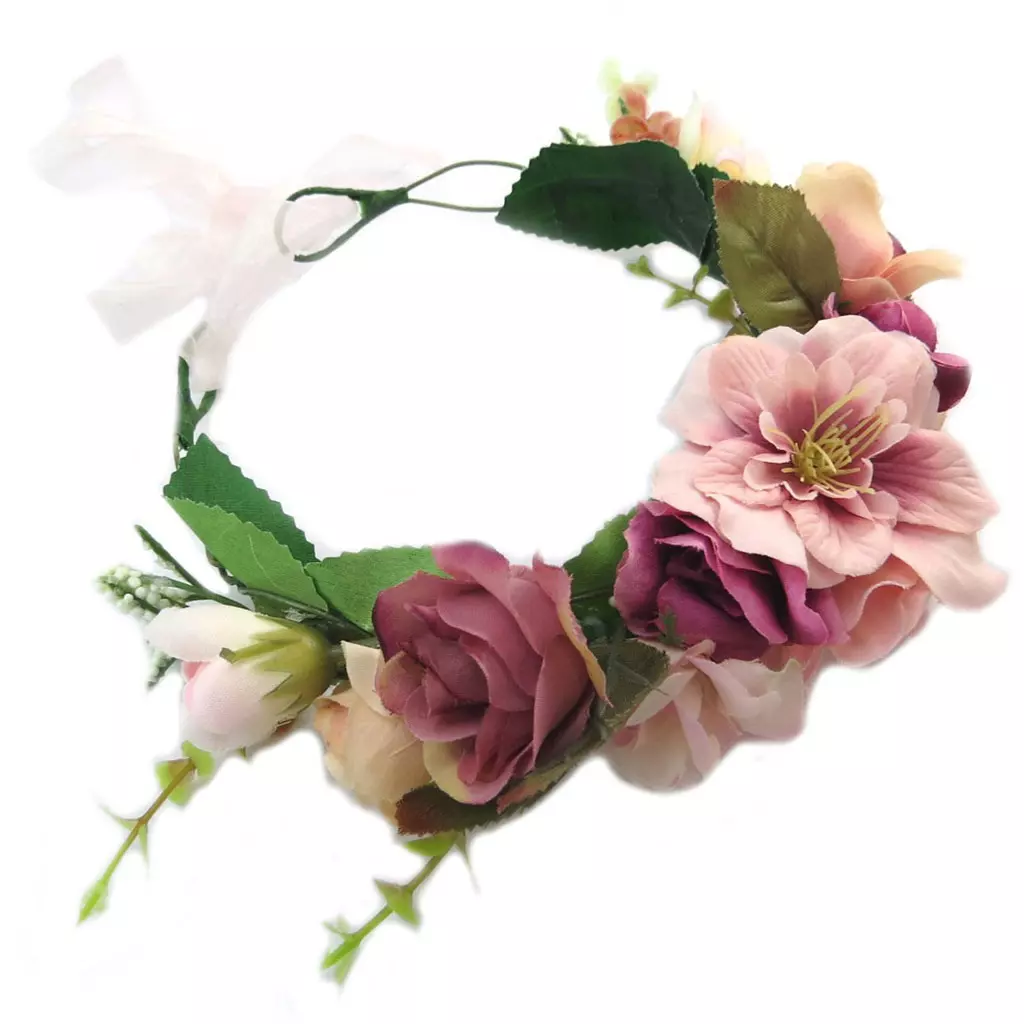 les trésors de lily Couronne créateur 'champêtre ' rose largeur 85 cm [P4793]