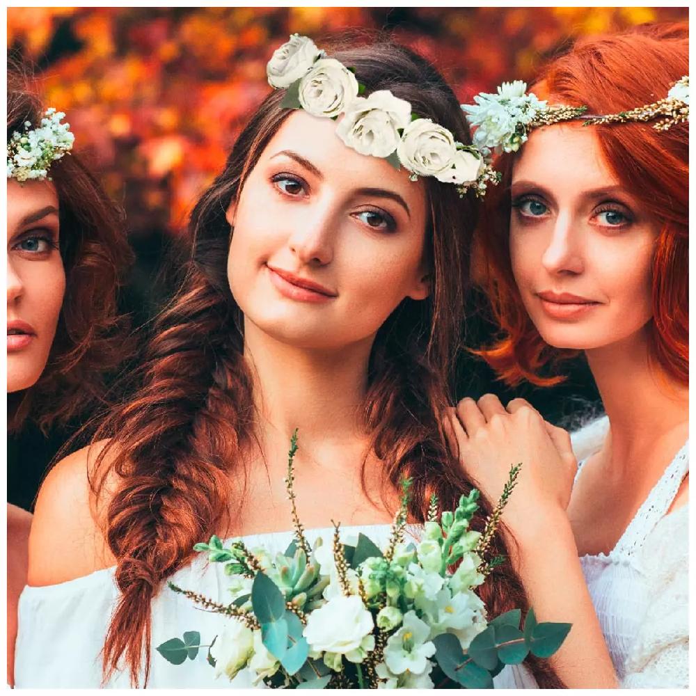 les trésors de lily Couronne créateur 'Mariage' beige vert taille unique [R7010]