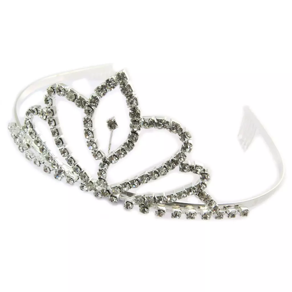 les trésors de lily Diadème créateur 'Sissi' Blanc 12x5 cm [P4751]