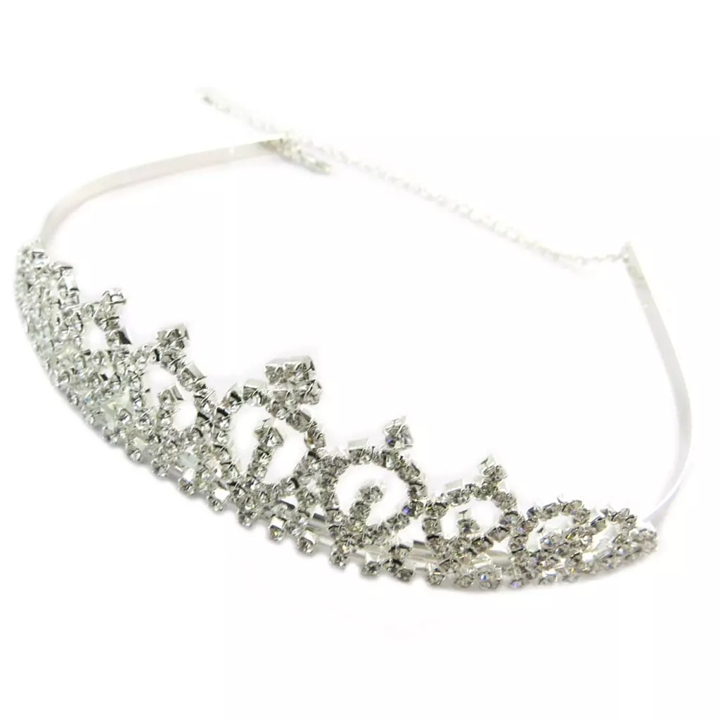 les trésors de lily Diadème créateur 'Sissi' Blanc 14x35 cm [P4755]