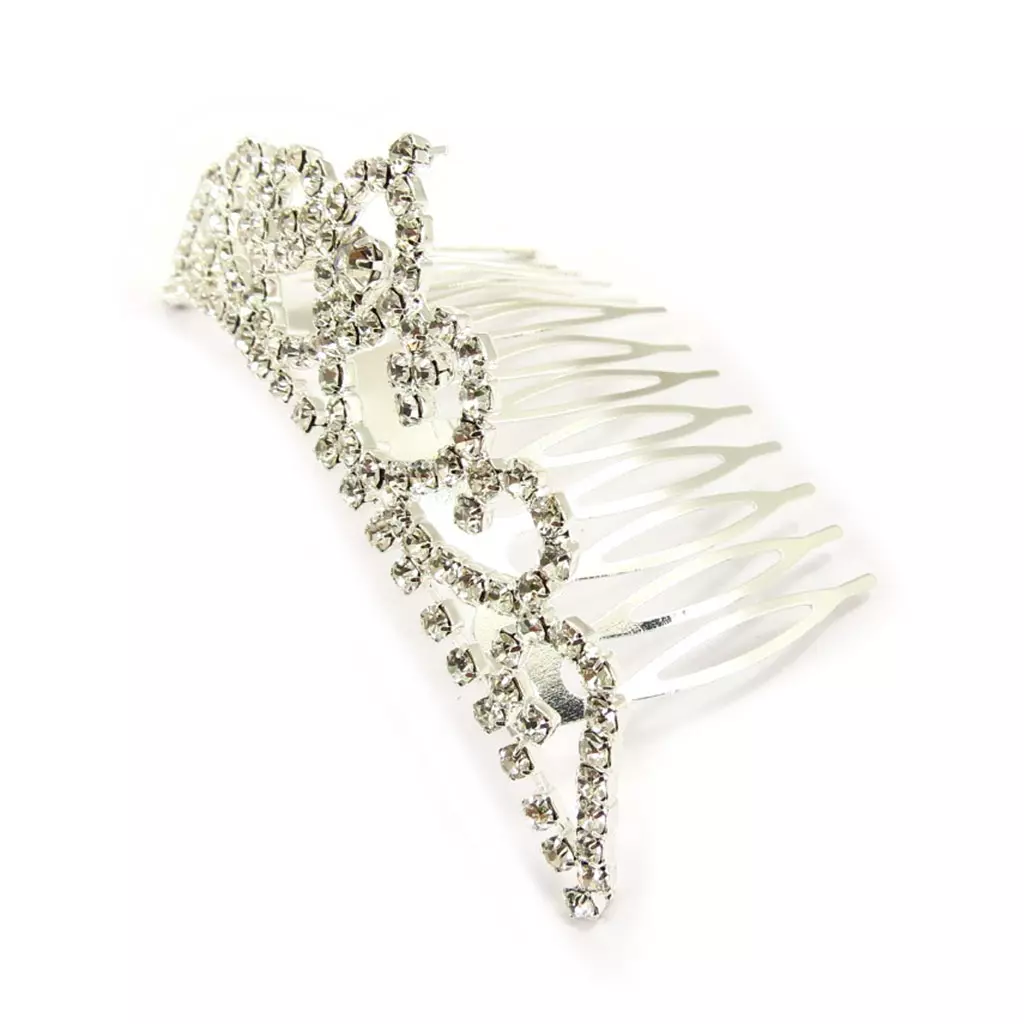 Les Trésors De Lily Diadème Créateur 'Sissi' Blanc Argenté 90x28 Mm [R6739]