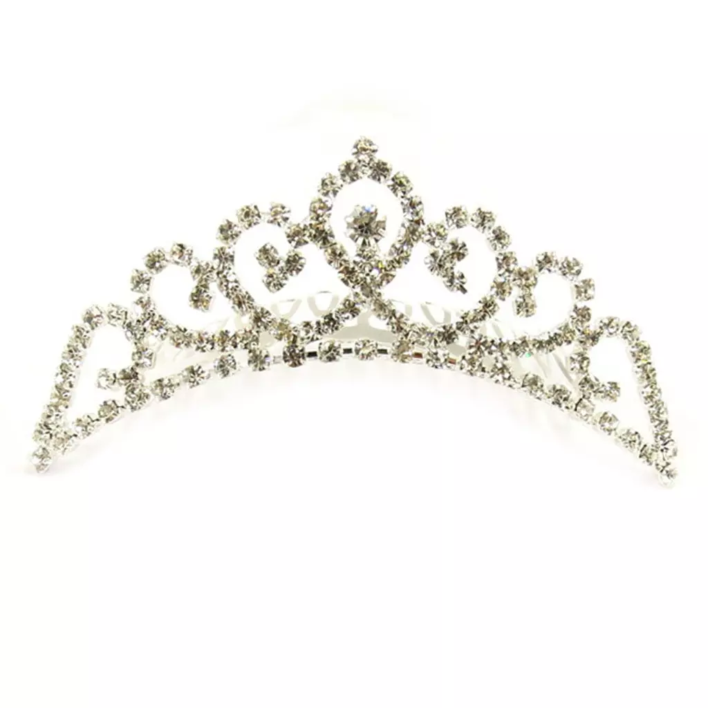 les trésors de lily Diadème créateur 'Sissi' blanc argenté 90x28 mm [R6739]