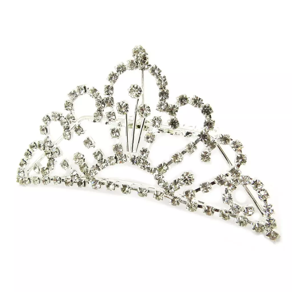 les trésors de lily Diadème peigne 'Sissi' Blanc 11x55 cm [P4781]