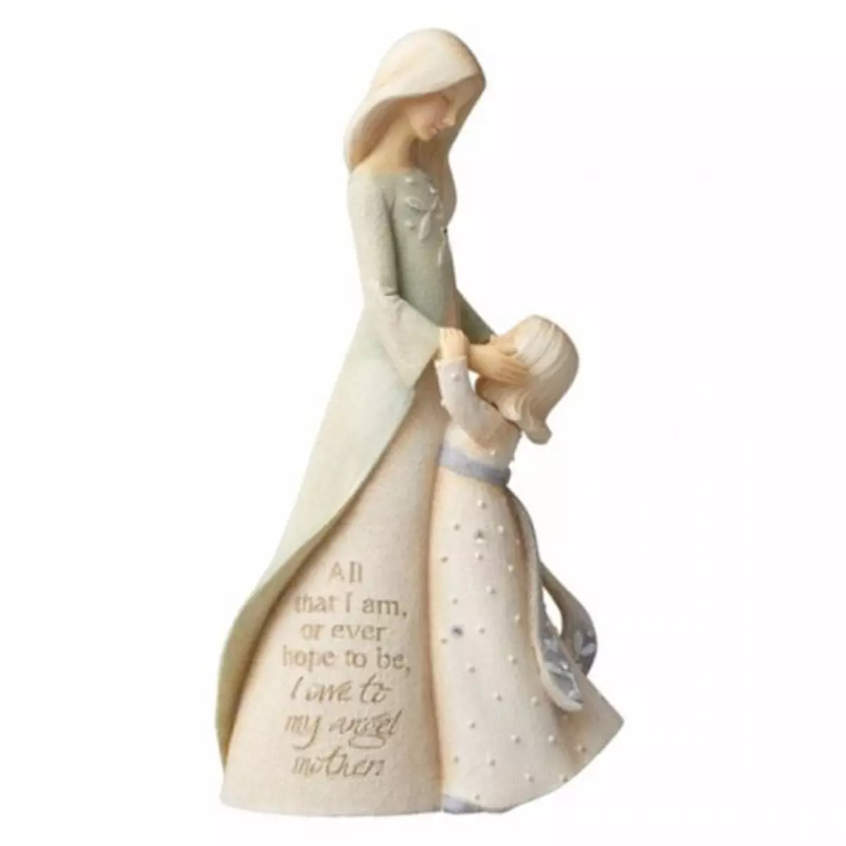 les trésors de lily Figurine résine 'Mère & Fille' beige 13 cm [R2993]