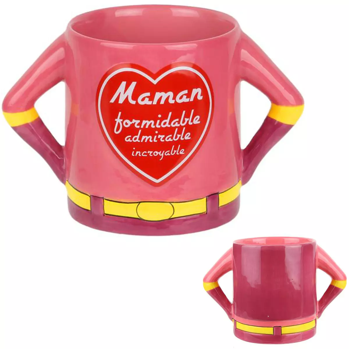 les trésors de lily Grand mug céramique 'Maman Superhéros' (Maman formidable admirable incroyable) 50 cl [Q3835]