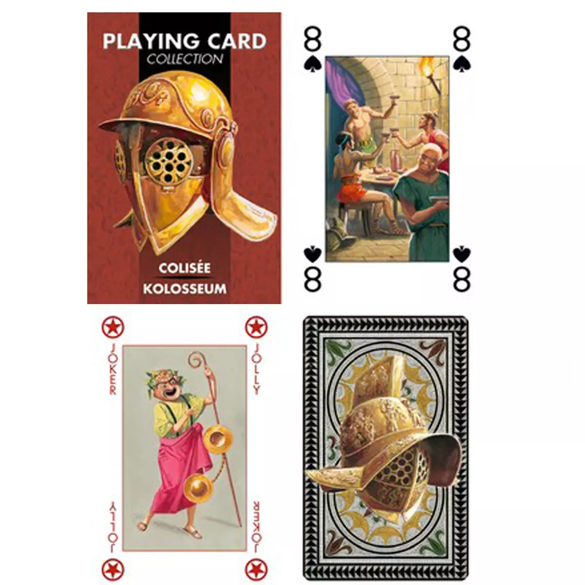 les trésors de lily Jeu de cartes Créateur 'Colisée' rouge 9x6x2 cm [R2815]