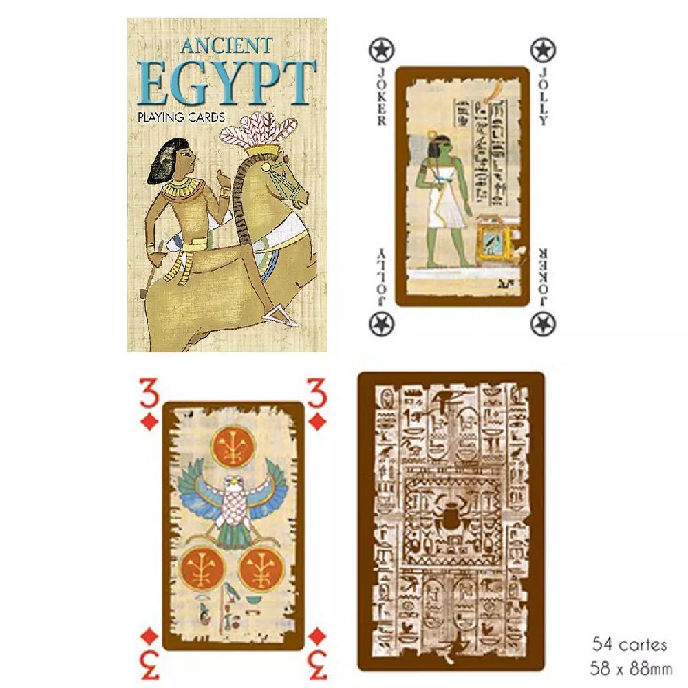 les trésors de lily Jeu de cartes Créateur 'Egypte Ancienne' beige 9x6x2 cm [A2967]