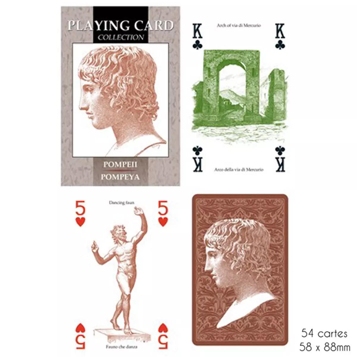 les trésors de lily Jeu de cartes Créateur 'Pompéi I' 9x6x2 cm [A2969]