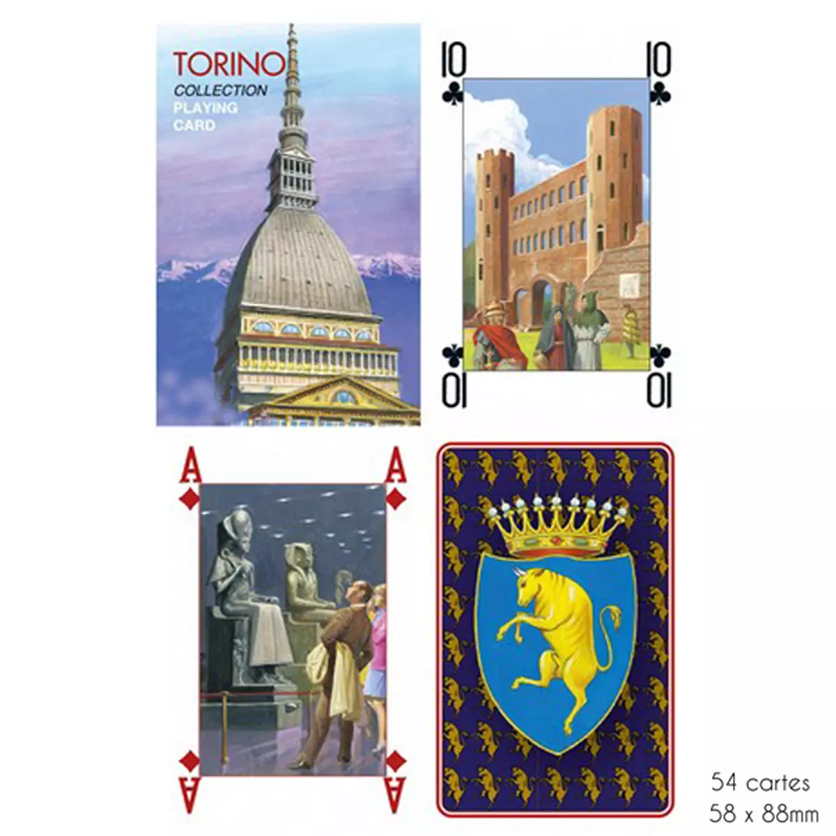 les trésors de lily Jeu de cartes Créateur 'Torino' violet 9x6x2 cm [A2977]