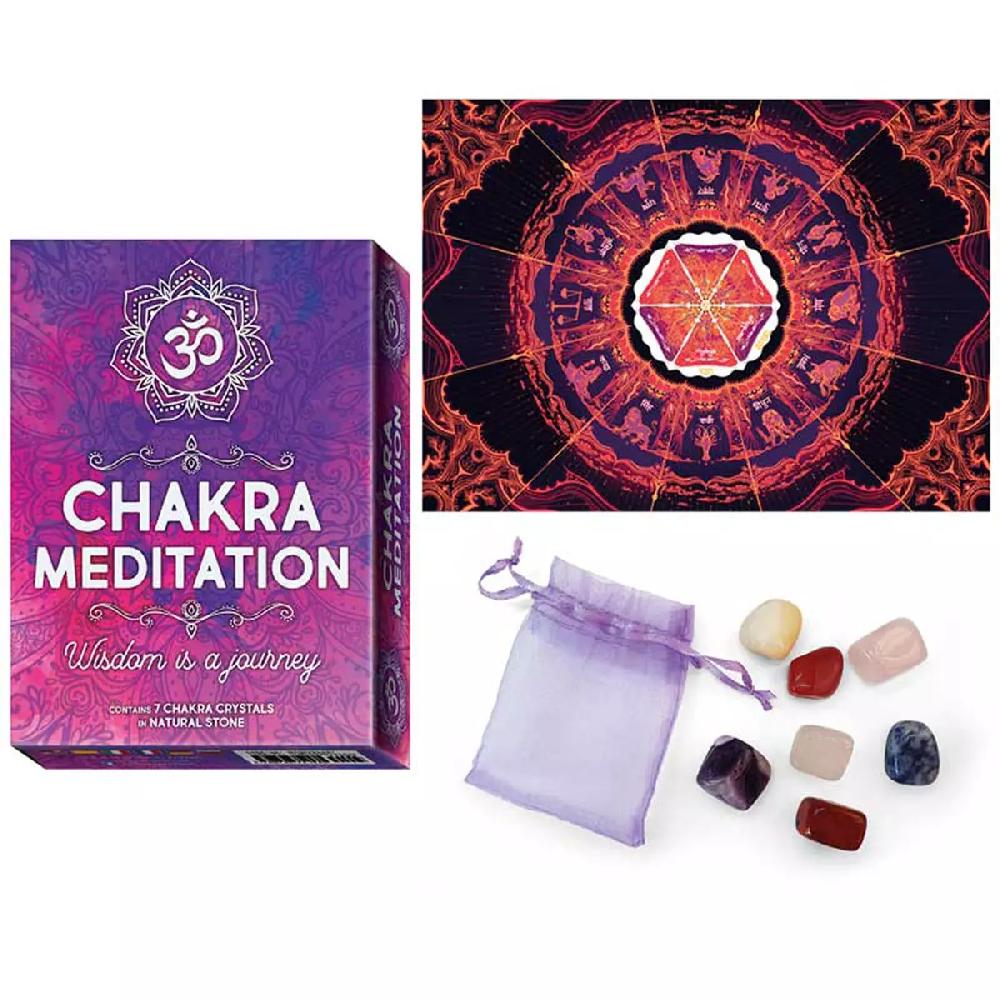 les trésors de lily Jeu de cartes d'inspiration 'Chakra Meditation' rose violet 135x10x4 cm [R2817]
