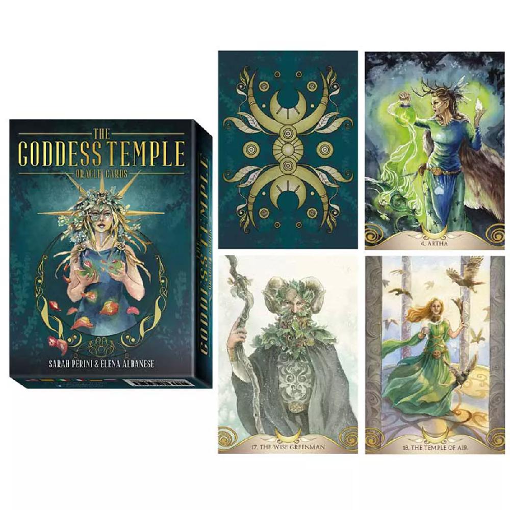 les trésors de lily Jeu de cartes d'inspiration 'The Goddess Temple' vert (oracles) 135x10x3 cm [A0625]