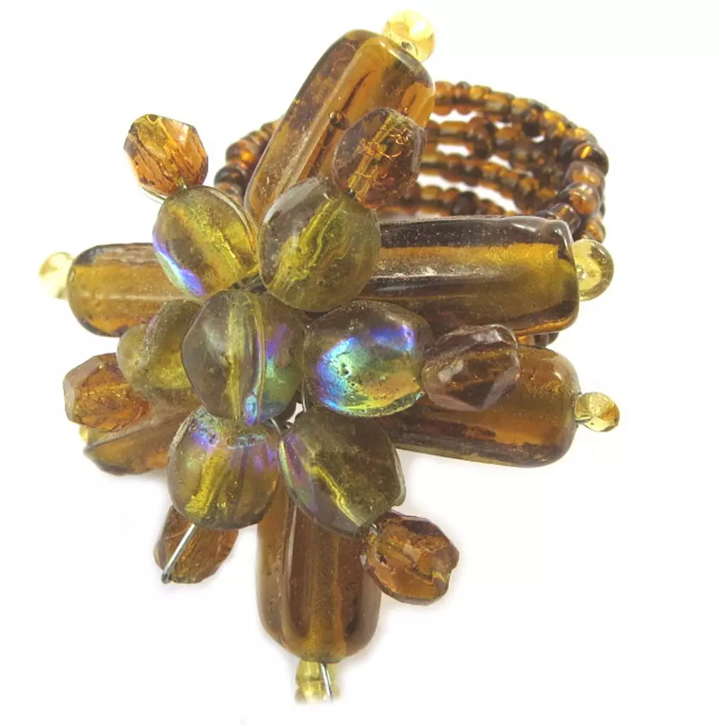 les trésors de lily Bague 'Calcutta' Ambre [B8393]
