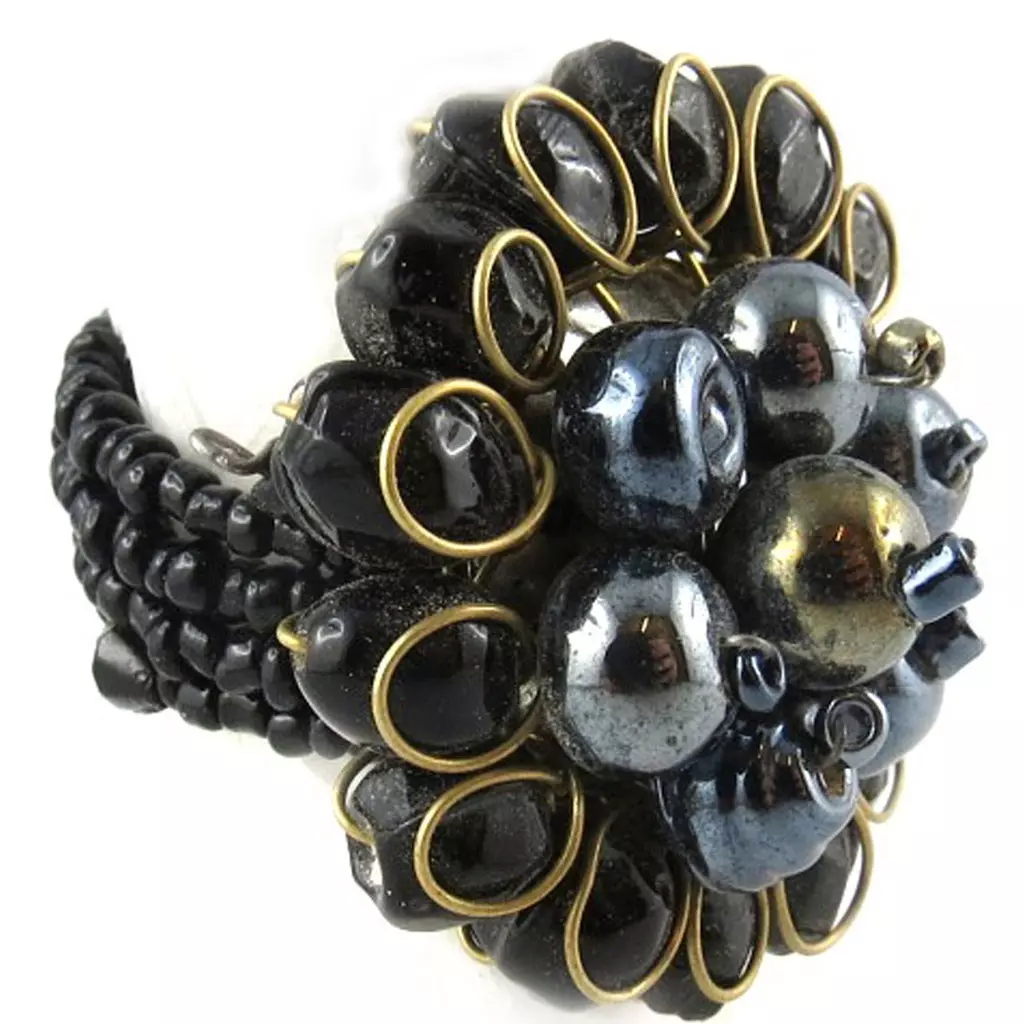 Les Trésors De Lily Bague 'Calcutta' Noir [B8391]