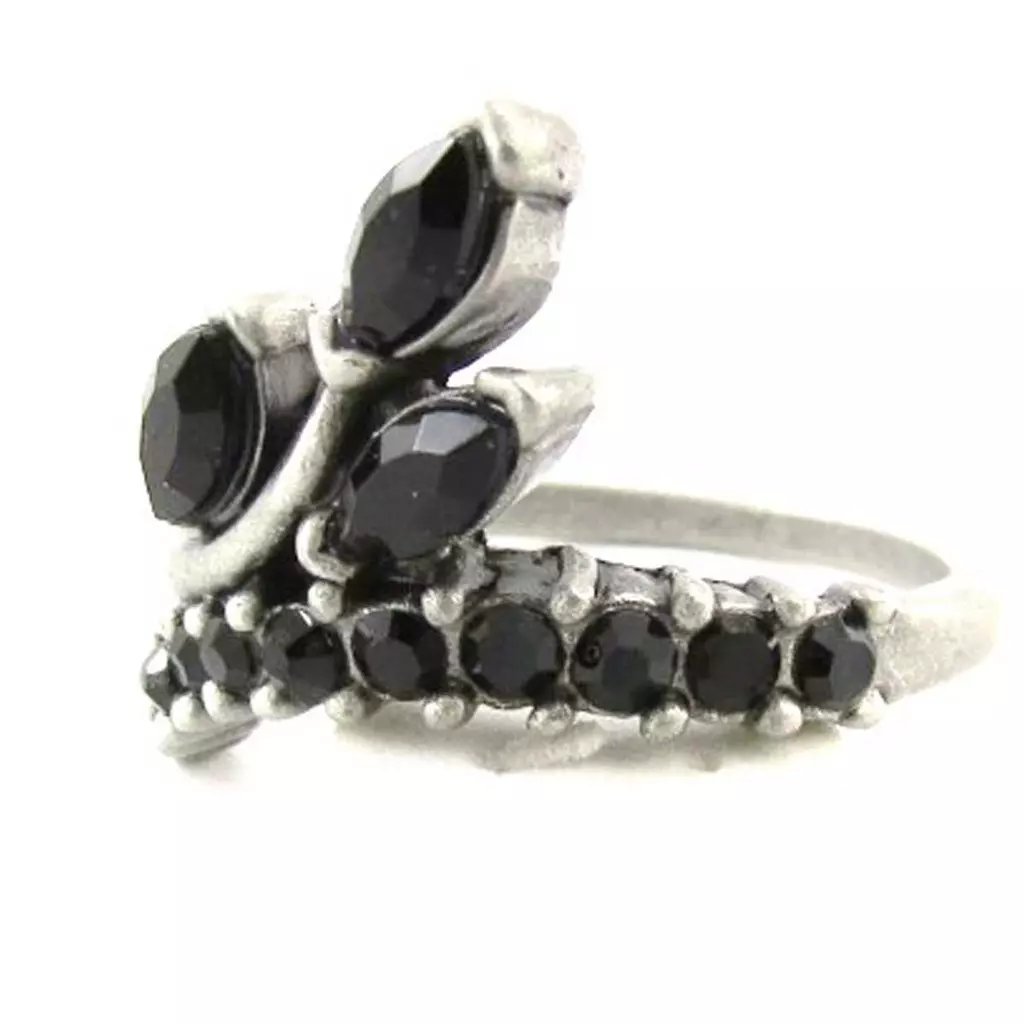 Les Trésors De Lily Bague 'Epi' Noir [E5135]