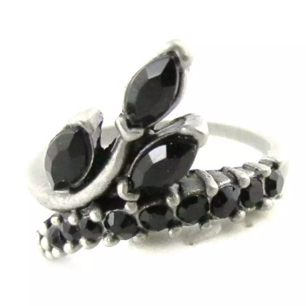 Les Trésors De Lily Bague 'Epi' Noir [E5135]