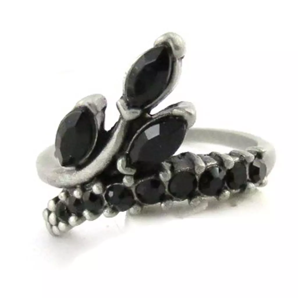 les trésors de lily Bague 'Epi' Noir [E5135]