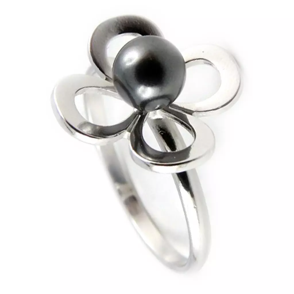 les trésors de lily Bague 'Pearl Beauty' gris [K9386]