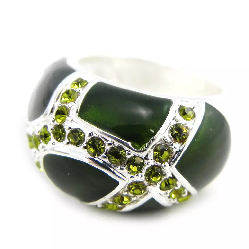 les trésors de lily Bague 'Theresa' Vert [E4331]