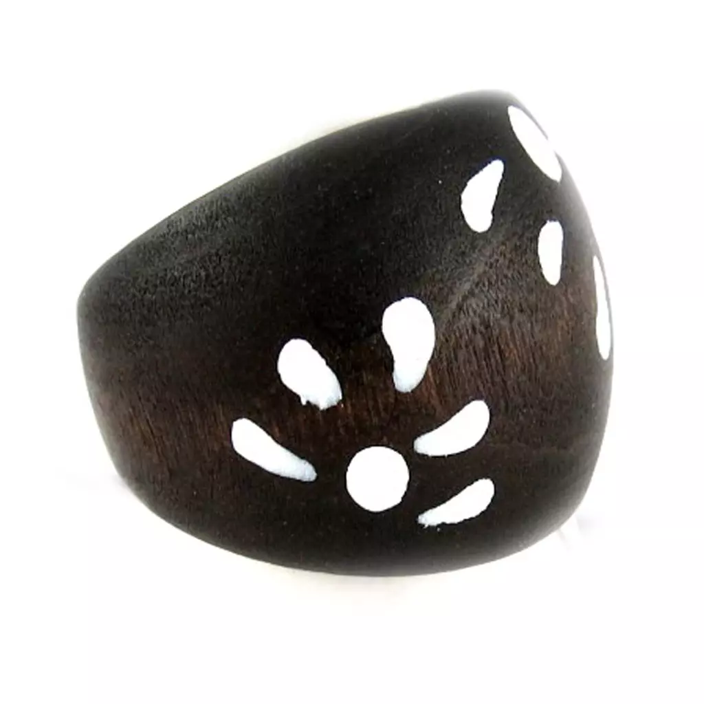 Les Trésors De Lily Bague 'Zoulou' Noir [D9814]