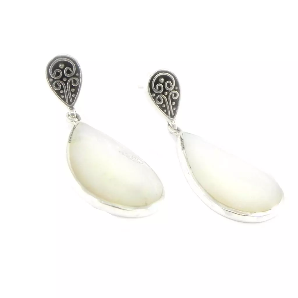 Les Trésors De Lily BO Argent 'Sagesse' Nacre [G9234]