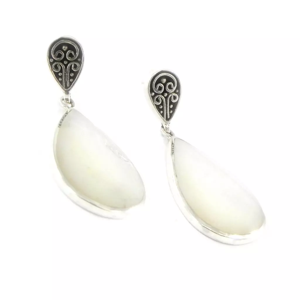 Les Trésors De Lily BO Argent 'Sagesse' Nacre [G9234]