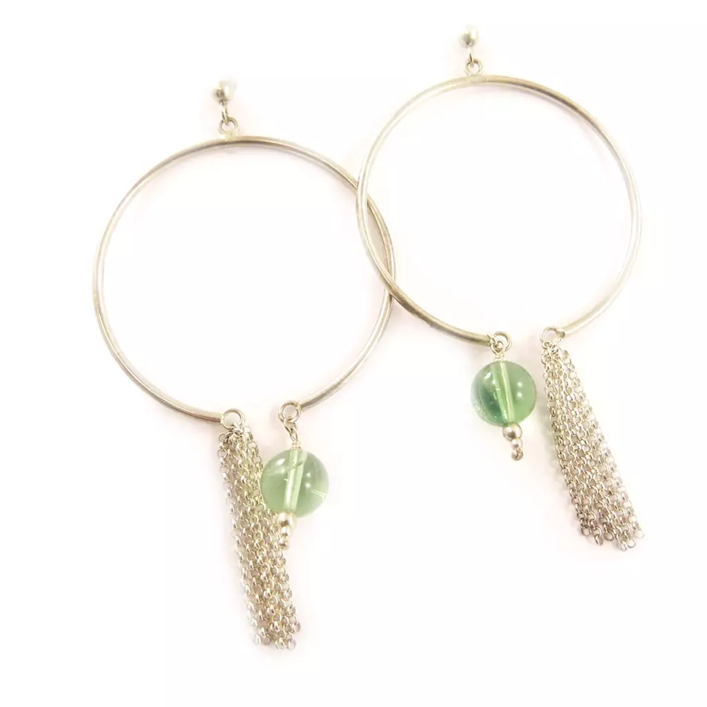 les trésors de lily BO Argent 'Zena' Fluorite [D0097]