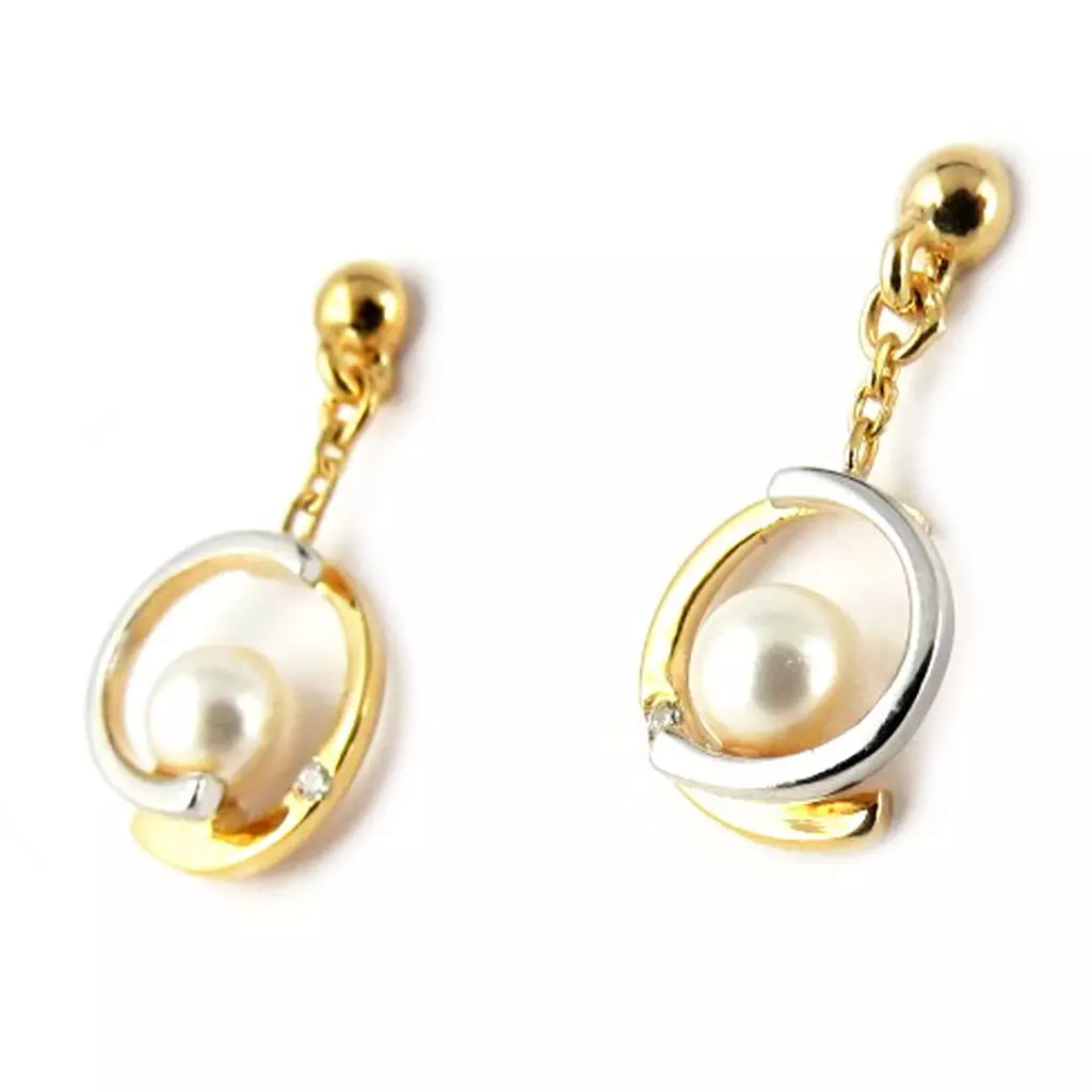 les trésors de lily BO plaqué or 'Sissi' blanc [L0388]