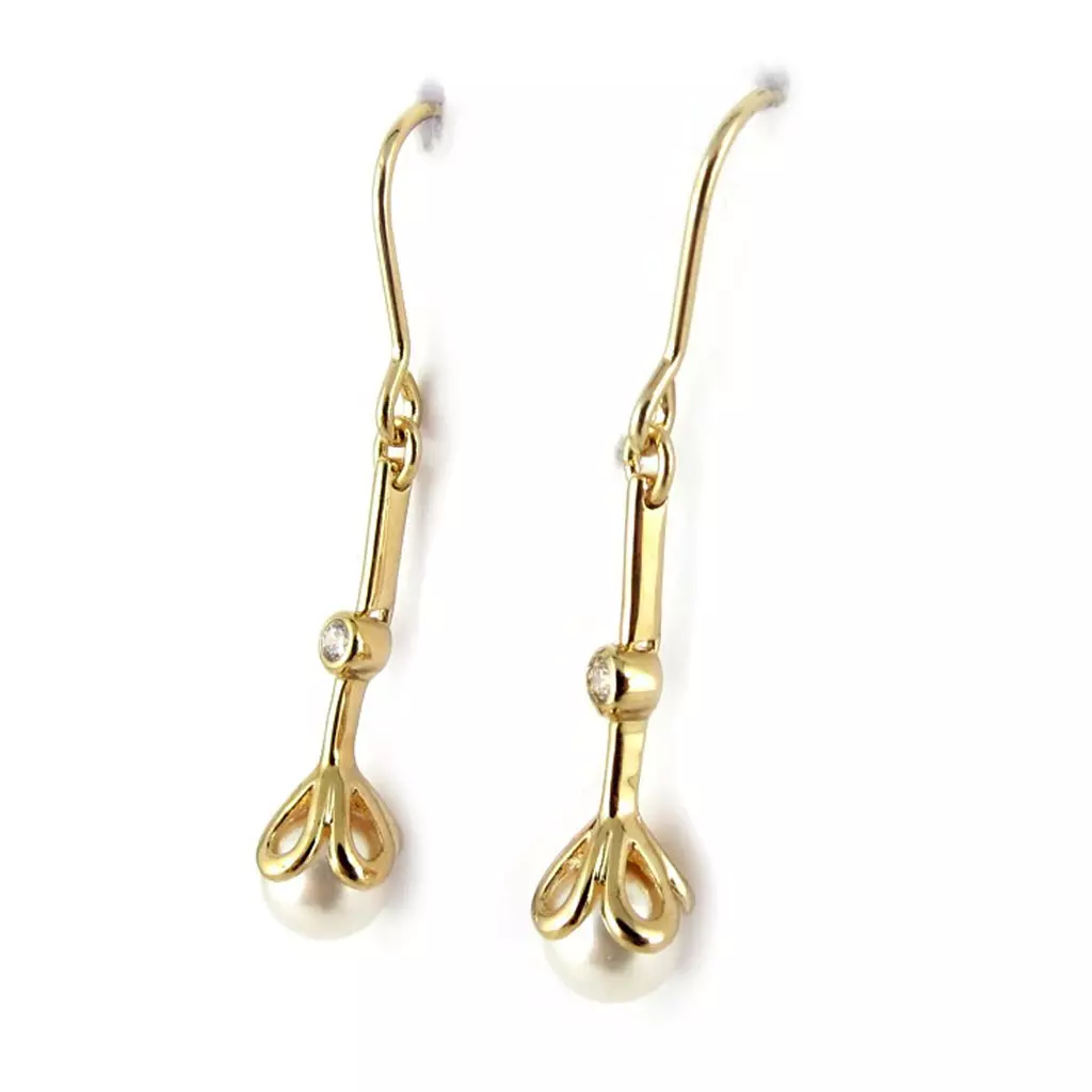 les trésors de lily BO plaqué or 'Sissi' blanc [L0392]