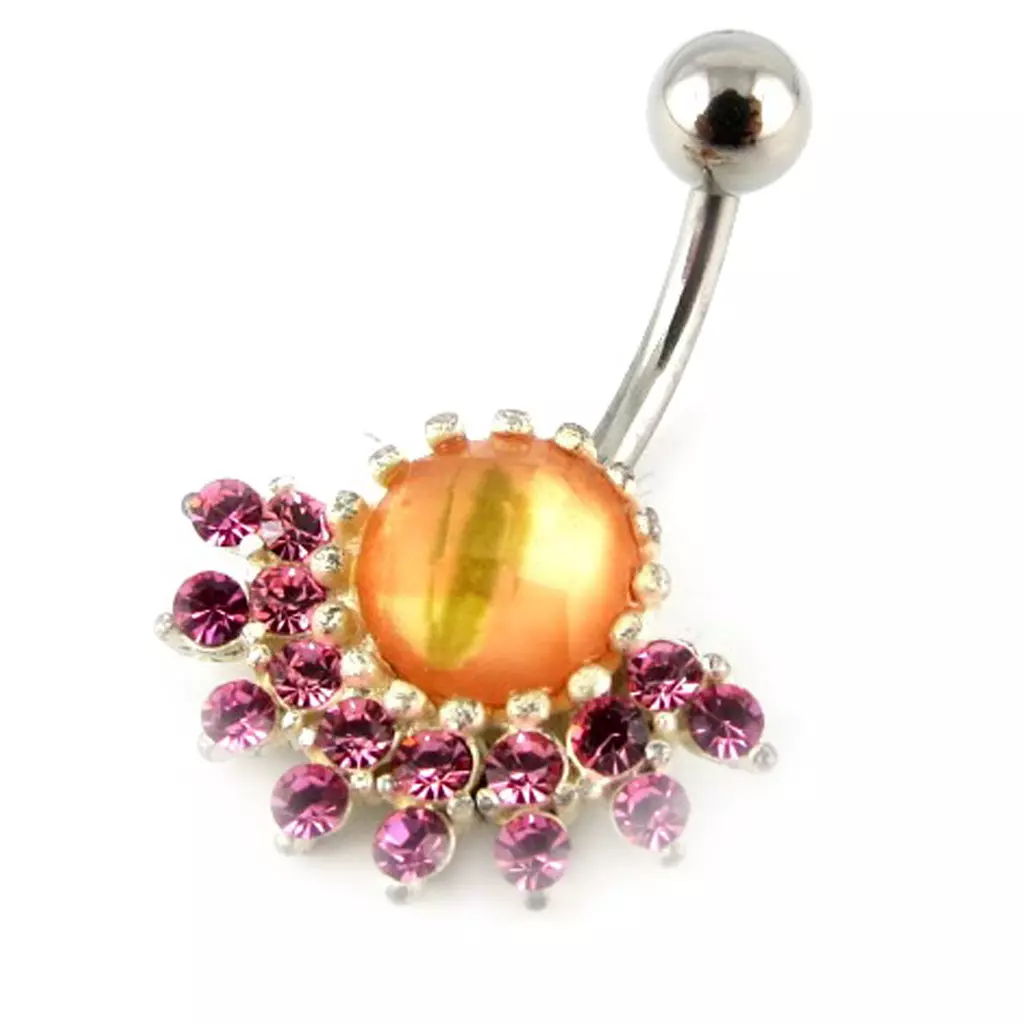 les trésors de lily Body Piercing 'Paon' Rose [D9244]