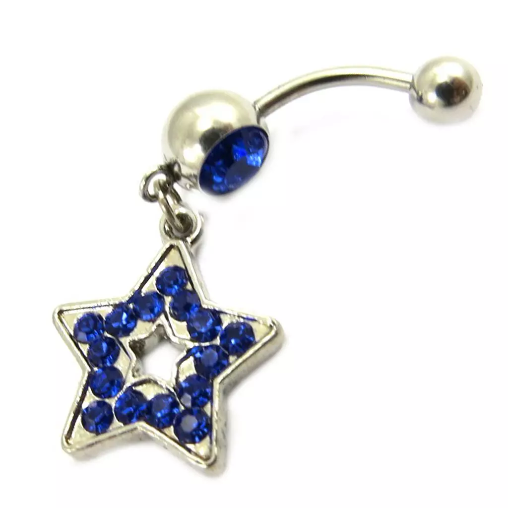 Les Trésors De Lily Body Piercing 'Star' Bleu [E5308]