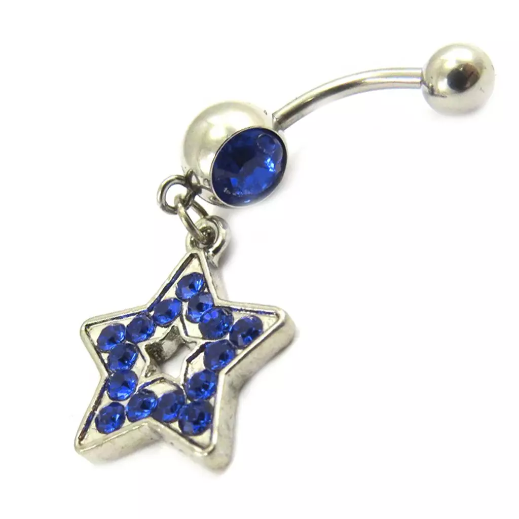 Les Trésors De Lily Body Piercing 'Star' Bleu [E5308]