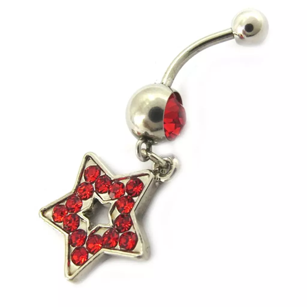Les Trésors De Lily Body Piercing 'Star' Rouge [E5307]