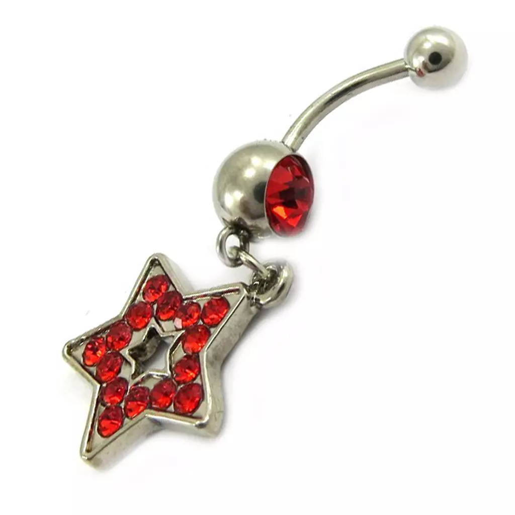 Les Trésors De Lily Body Piercing 'Star' Rouge [E5307]