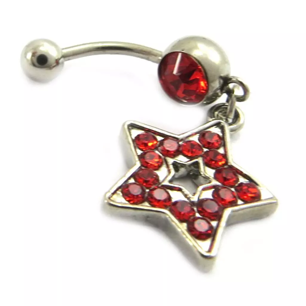 les trésors de lily Body Piercing 'Star' Rouge [E5307]